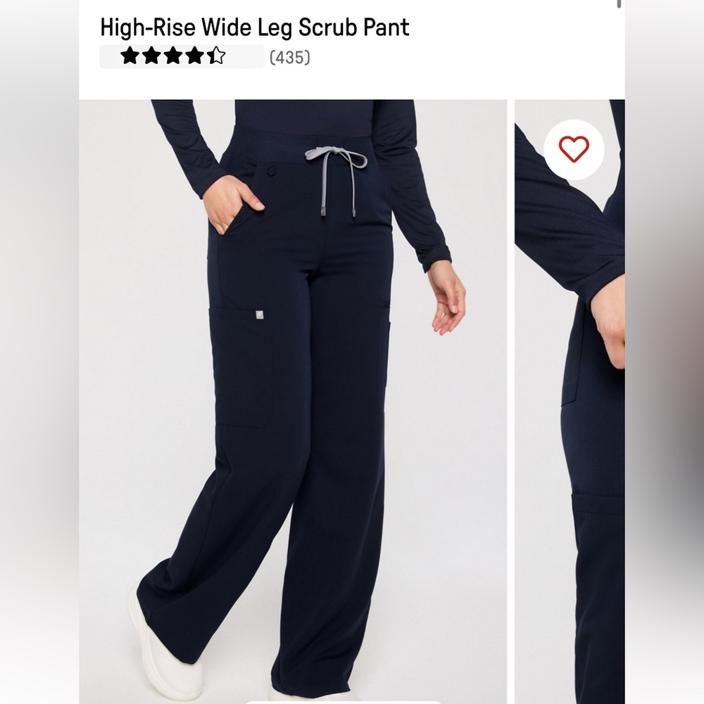 Fabletics Navy High-Rise Wide Leg Scrub Pant
